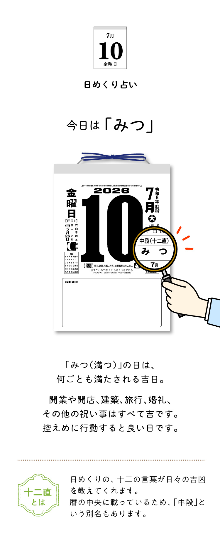 今日のこよみ